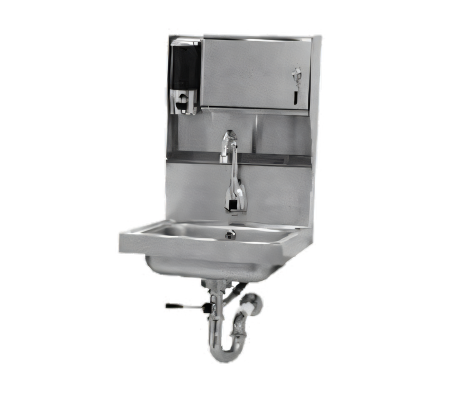 Product image #1 for Advance Tabco Wall Mounted Hand Sink with Electronic Faucet, Soap & Towel Dispenser, 14 x 10 x 5 Bowl, 20 Gauge 304 Stainless Steel
