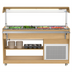 Thumbnail image #1 for KoolMore 58.7-Inch Refrigerated Buffet Table with 4 Full-Size GN Pans, Adjustable Sneeze Guard, and Walnut/Granite Finish