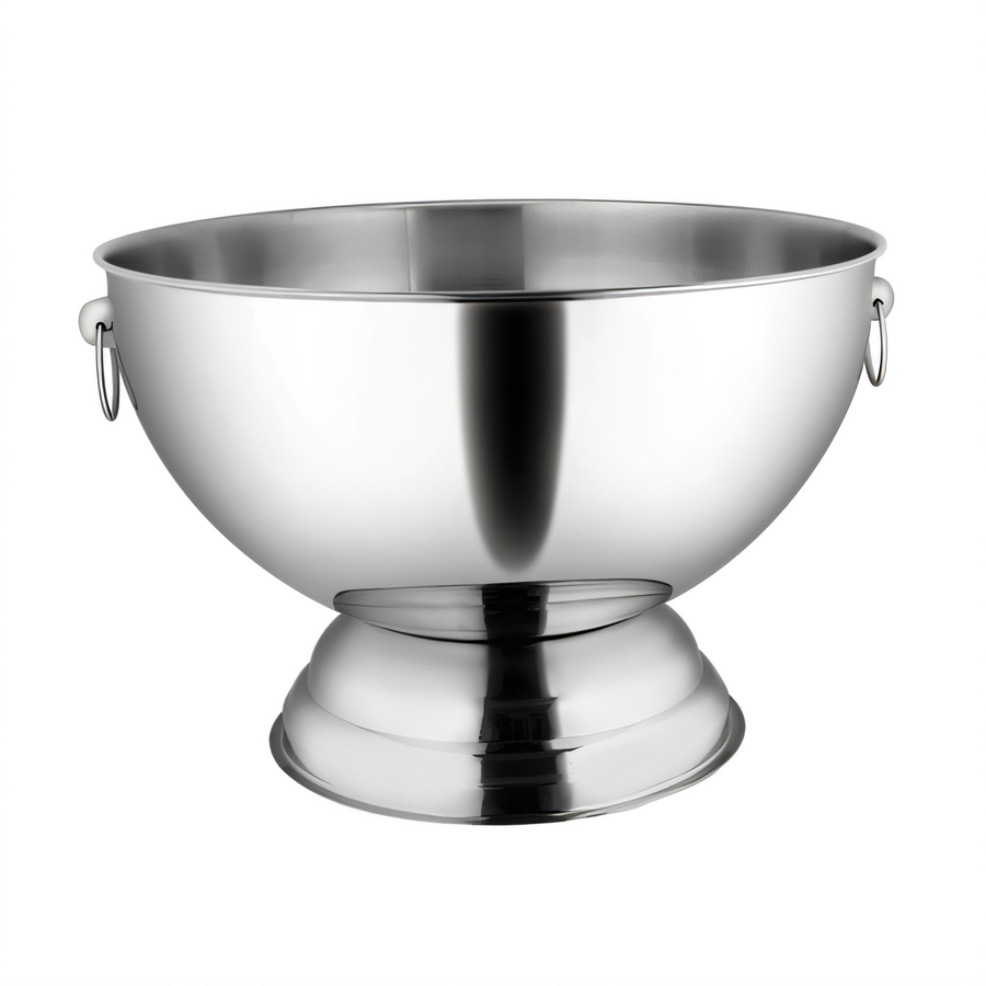 Product image #1 for Winco Stainless Steel 3-1/2 Gallon Tapered Punch Bowl with Ring Handles and Footed Base