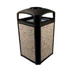 Thumbnail image #1 for Rubbermaid Commercial Products Landmark FG397501BLA 50-Gallon Black Plastic Square Ash/Trash Receptacle with Dome-Top Ashtray