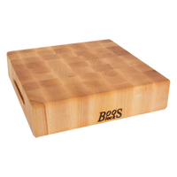 John Boos Boos Block 18 x 18 Inch Chinese Chopping Block, 2-1/4 Inch Thick, End Grain Maple, Reversible, Oil Finish