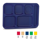 Thumbnail image #1 for Vollrath 2015-119 Right-Hand 6-Compartment School Tray, Polypropylene, Green Case of 24