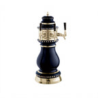 Thumbnail image #1 for Perlick Corporation 4054BL2B Countertop Glycol-Cooled Dual-Faucet Draft Beer Tower, Blue Ceramic with Polished Brass Collar