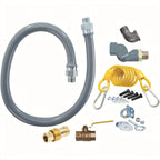 Thumbnail image #1 for Dormont Manufacturing ReliaGuard CANRG75S60 Gas Connector Kit, 3/4" ID x 60", Quick Disconnect, SwivelGuard, Restraining Cable