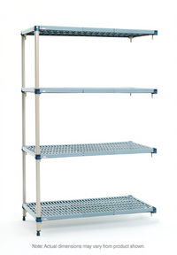 MetroMax Q 60-Inch Wide x 18-Inch Deep x 63-Inch High 4-Shelf Add-On Polymer/Wire Shelving Unit