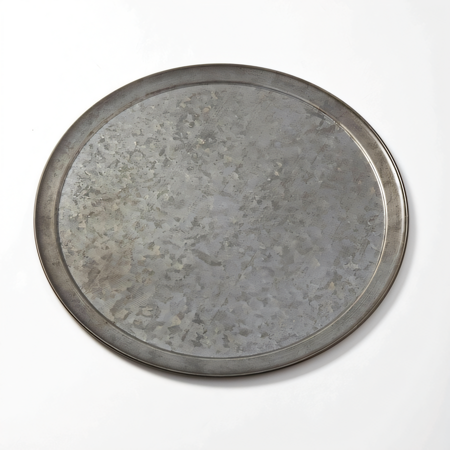 Product image #1 for 16 Inch Round Onyx Galvanized Wide-Rim Serving Pan