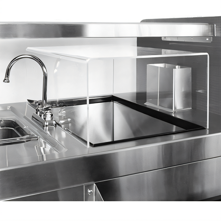 Product image #1 for Glastender 30-Inch Wide Single-Sided Sneeze Guard for 32-Inch Deep Pass-Thru Cocktail Station