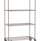 Thumbnail image #1 for Metro Super Erecta SE-2142K4-80-M4 Mobile Wire Shelving Unit, 42"W x 21"D x 80"H, 900 lbs per unit, evenly distributed1" shelf adjustment, (4) wire