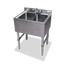Thumbnail image #1 for Steel Works Stainless Two-Compartment Underbar Hand Sink, 18-Gauge 304 Stainless Steel, 26-1/2