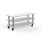 Thumbnail image #1 for Steelite Mogogo, Modular MGCMLX01CSXW Large Modular Food Bar Unit, White Carrera and Stainless Steel