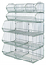 Thumbnail image #1 for Quantum WR5-36MSBA Stationary 5-Basket Stacking Basket System with Dividers, 36 x 20 x 54 Inch, Chrome Plated