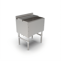 John Boos Slim-Line 24-Inch Stainless Steel Underbar Ice Bin/Cocktail Unit with 7-Circuit Cold Plate