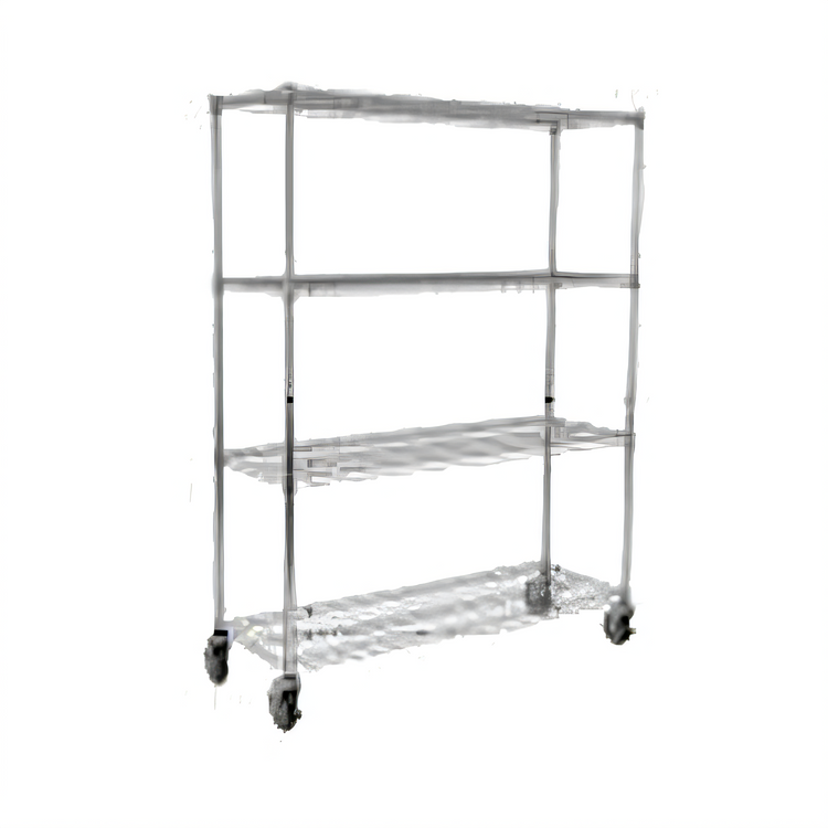 Product image #1 for Rubbermaid Commercial Products 4-Shelf Safety Storage Rack, 50 x 18 x 67 Inches, Chrome Wire Shelving Unit