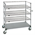 Thumbnail image #1 for Quantum 4-Shelf 3-Sided Stainless Steel Bus Cart, 36 x 24 x 60 Inches