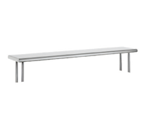 Advance Tabco Table-Mounted Single Deck Overshelf, 132 Inch W x 15 Inch D, 18 Gauge 430 Stainless Steel