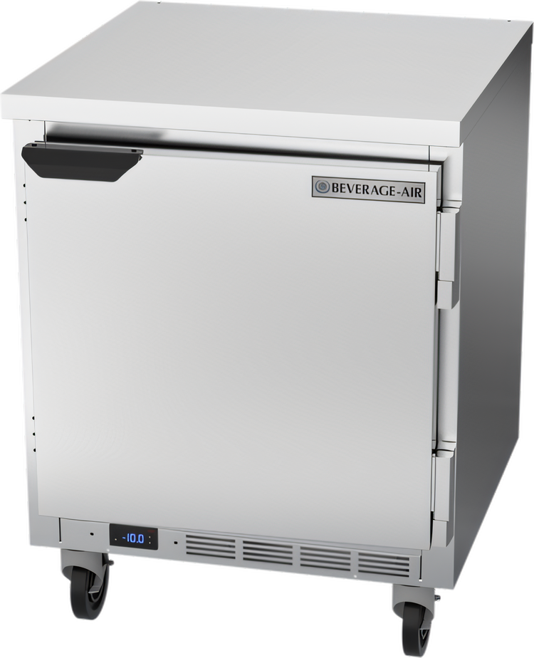 Product image #1 for Beverage Air WTF27HC-FLT Shallow Depth Worktop Freezer, 1 Section, Solid Door, Flat Top