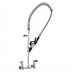Thumbnail image #1 for Tap Wall-Mount Pre-Rinse Faucet with 8-Inch Centers, Lever Handles, 24-Inch Brass Riser and 44-Inch Stainless Steel Hose