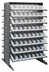 Thumbnail image #1 for Quantum Sloped Double-Sided Pick Rack, 36 x 36 x 60 Inches, 16-Shelf Configuration, with 128 Clear Bins