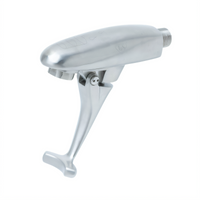 EverSteel Wall-Mount Stainless Steel Push-Back Glass Filler with Dark Blue Self-Closing Arm