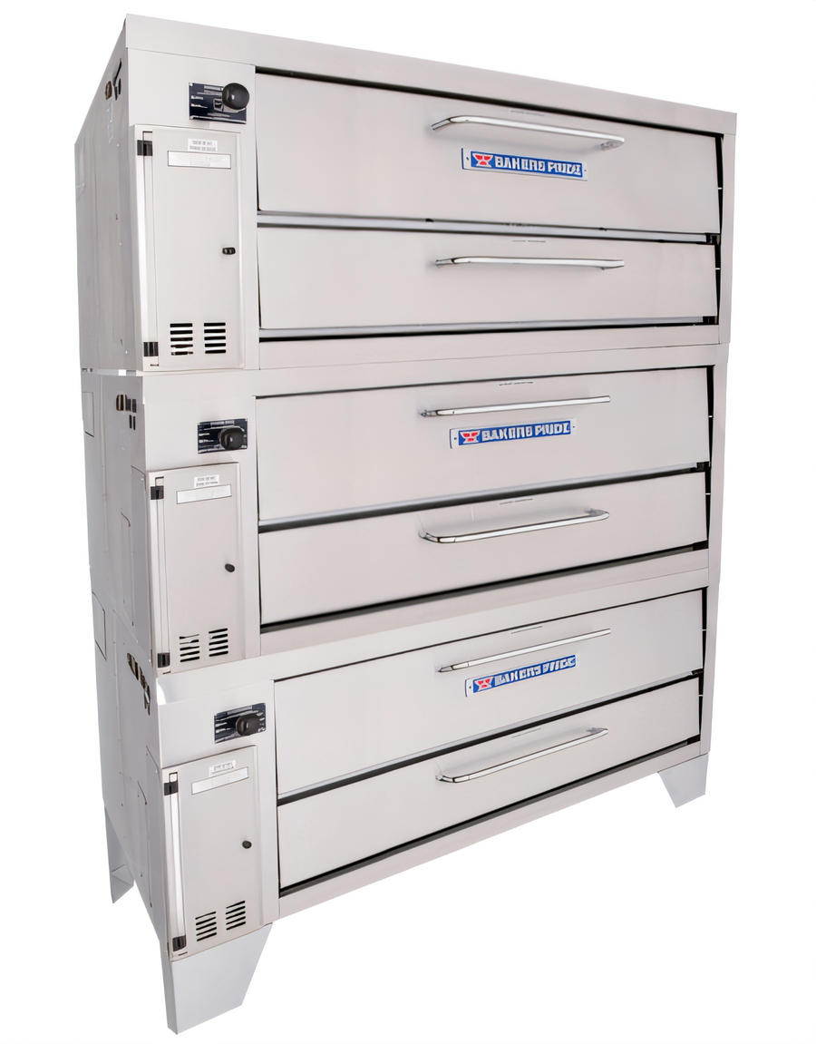 Product image #1 for Bakers Pride Super Deck Series Shallow-Depth Gas Pizza Deck Oven, 3 Chambers, 54" x 24-1/2" Ceramic Bake Deck