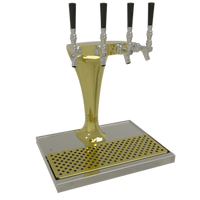 Glastender Cobra 4-Faucet Countertop Glycol-Cooled Draft Dispensing Tower, Gold Finish