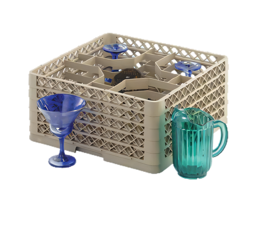 Product image #1 for Traex Full-Size 5-Compartment Low Profile Glass/Stemware Rack, Beige, 7-1/2" Hexagon Compartments