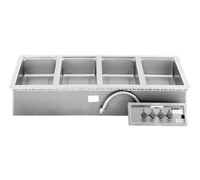 Wells MOD-400D Top-Mount Built-In Electric Hot Food Well with 4 Full-Size Pan Openings, Wet/Dry Operation