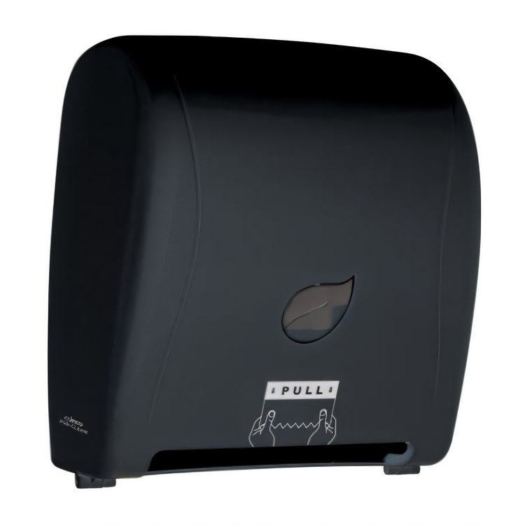 Product image #1 for Winco Pur-Clean Auto-Cut Touch-Free Wall-Mount Roll Towel Dispenser, Black