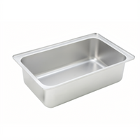 Winco Full-Size 6-Inch Deep Rectangular Stainless Steel Spillage Pan