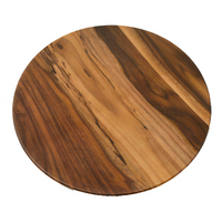 Naturals 21-1/2 Inch Round Acacia-Pattern Melamine Serving Board
