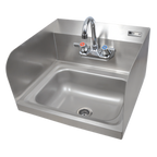 Thumbnail image #1 for John Boos Pro-Bowl PBHS-W-1410-P-SSLR Wall-Mounted Stainless Steel Hand Sink, 14 x 10 x 5 Inch Bowl, Faucet and Side Splashes
