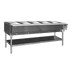 Thumbnail image #1 for Eagle Group 79-Inch Liquid Propane Hot Food Table with 5 Dry Wells, Open Base, Stainless Steel Top, and Cutting Board