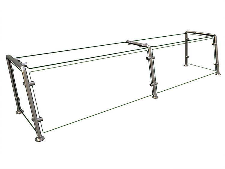 Product image #1 for Hatco Flav-R-Shield EP22 Full-Service Pass-Over Sneeze Guard, 2-Bay, 72W x 15D x 18H