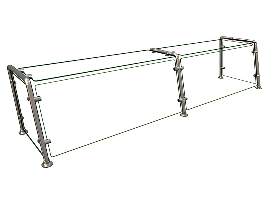 Product image #1 for Hatco Flav-R-Shield EP22 Full-Service Pass-Over Sneeze Guard, 2-Bay, 72W x 15D x 18H