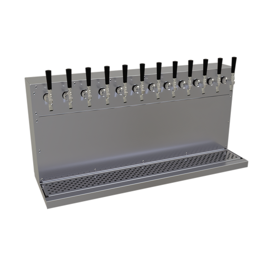Product image #1 for Glastender 12-Faucet Wall-Mount Glycol-Cooled Draft Dispensing Tower, 38-Inch Wide