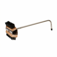Winco Dual-Headed Kitchen Cleaning Brush with 8-Inch Head and 22-Inch Stainless Steel Handle