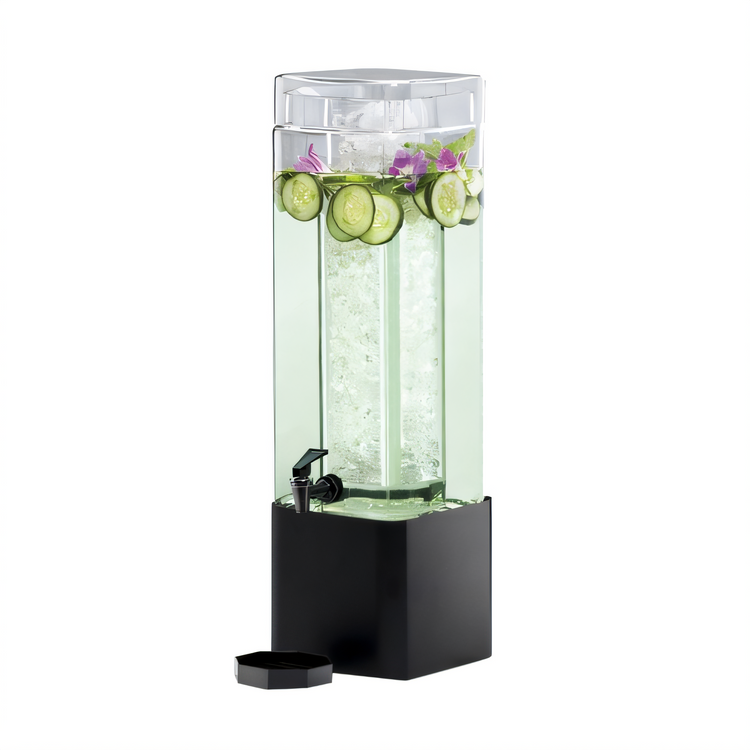 Product image #1 for Iron Collection Mission Square Beverage Dispenser, 1.5 Gallon, Acrylic with Black Metal Base