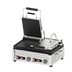 Thumbnail image #1 for Omcan Commercial Countertop Double Panini Grill with Timer, 10 x 18-Inch Smooth Cast Iron Plates, 220V