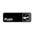 Thumbnail image #1 for Winco Push Information Sign with Symbol, 9 x 3 Inch, White on Black