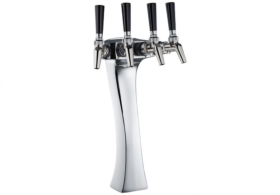 Product image #1 for Perlick Panther Style 4-Faucet Wine Dispensing Kit for Third Door Kegerators, Chrome