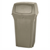 Thumbnail image #1 for Ranger Classic 35-Gallon Outdoor Trash Can with Permanently Attached Top, Beige