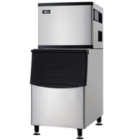 Omcan USA 500 lb/Day Full Cube Air-Cooled Ice Maker with 375 lb Built-In Storage Bin