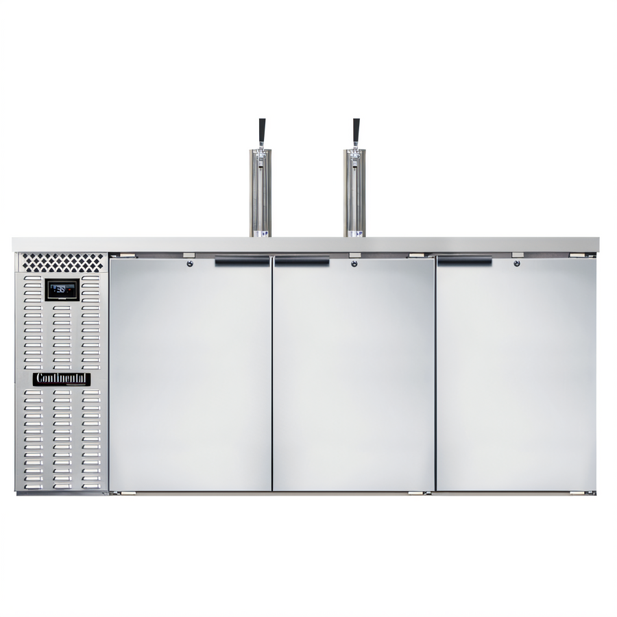 Product image #1 for Continental Refrigerator KC79NSS 79" Stainless Steel 3-Door Two-Column Keg Cooler