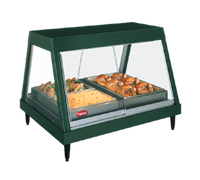 Hatco Glo-Ray Countertop Heated Display Case with Straight Glass Front, Rear Sliding Doors, 4-Pan Capacity