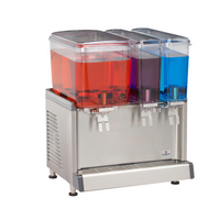 Crathco Simplicity Bubbler Triple Combo Pre-Mix Cold Beverage Dispenser with 3 Clear Plastic Bowls, 120V