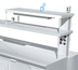 Thumbnail image #1 for La Rosa Double-Deck Stainless Steel Overshelf for Work Tables, 23-30 Inches Wide