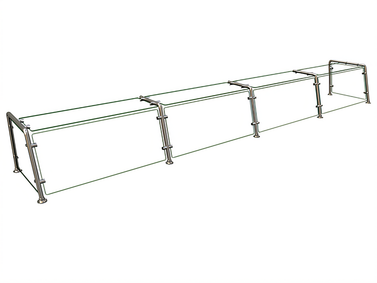 Product image #1 for Hatco Flav-R-Shield EP22 Full-Service Pass-Over Sneeze Guard, 4-Bay, 132-Inch Wide