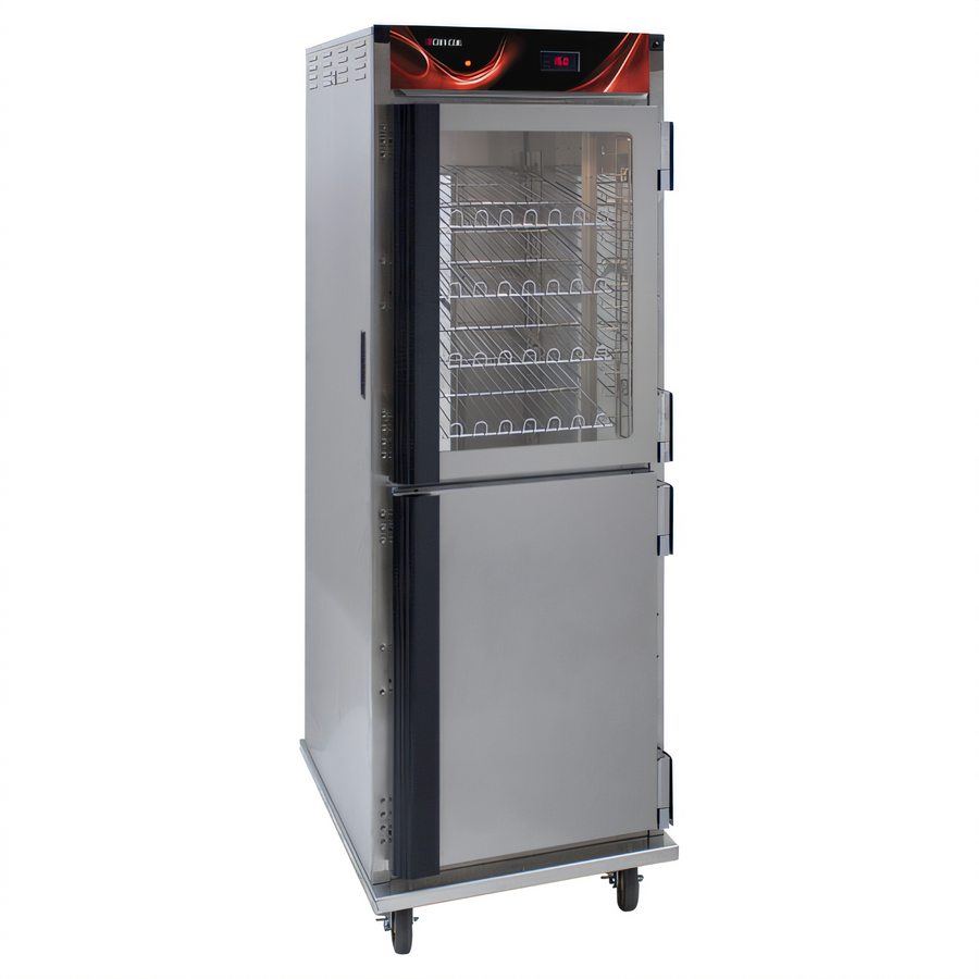 Product image #1 for Cres Cor Mobile Stainless Steel Heated Holding Cabinet with Top-Mount Heater, Dutch Doors, 12 Pan Capacity