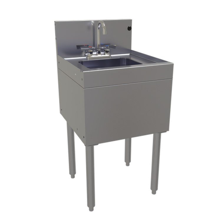 Product image #1 for Glastender Free Standing Underbar Hand Sink Unit with Deck Mount Faucet, 18 x 19 Inch Stainless Steel