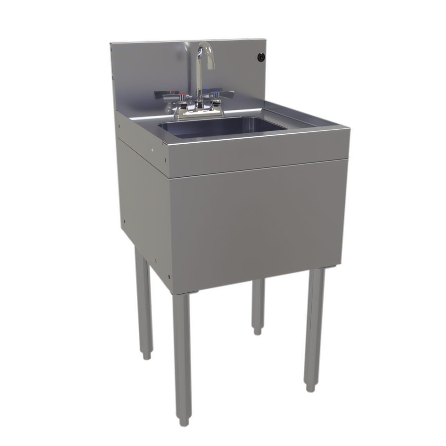 Product image #1 for Glastender Free Standing Underbar Hand Sink Unit with Deck Mount Faucet, 18 x 19 Inch Stainless Steel